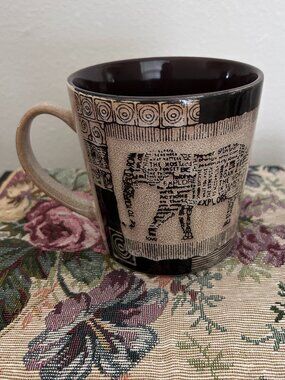 2015 Tara Reed Designs Coffee Tea Cup Mug Blue Harbor African Elephant